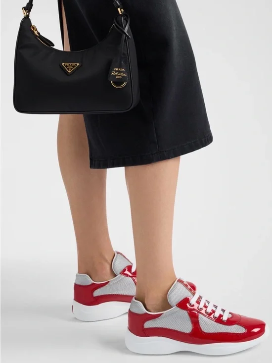 Prada Men’s Patent Leather and Technical Fabric America's Cup Sneakers Sz 7 - Picture 10 of 10